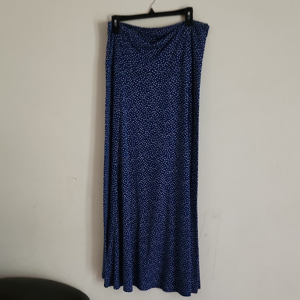 Lularoe Blue Polka Dot Maxi Skirt
